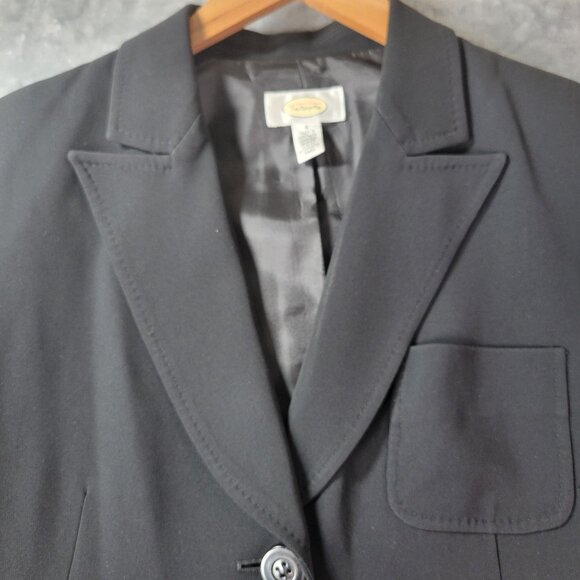 Talbots Womens 8 Black Blazer Jacket Career Professional Classic Workwear - Picture 9 of 11